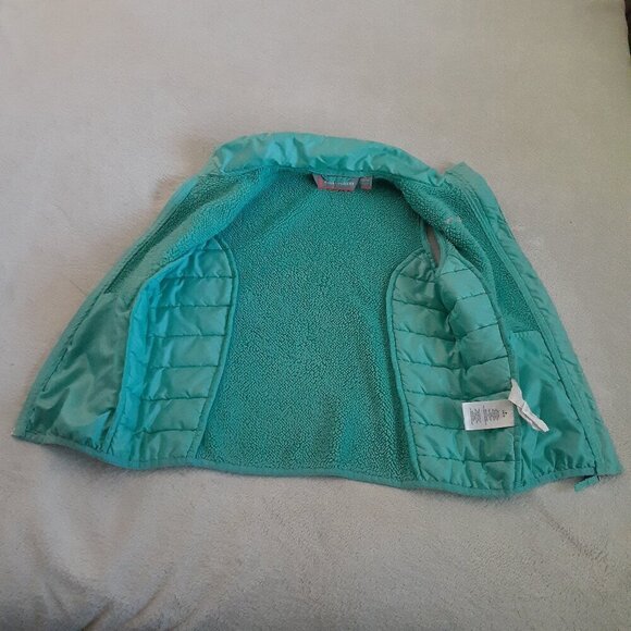 Free Country Girl's Youth Size Medium (10/12) Teal Hybrid Fleece Puffer Vest - Picture 6 of 13